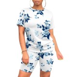 1 Piece Custom Casual Print Short Sleeve Short Set