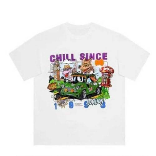 Cotton Short Sleeve Round Neck Printed T Shirt