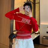 Winter Long Sleeve Round Neck Knitted Sweater