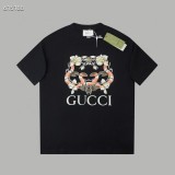 Cotton Round Neck Printed T-shirt With Short Sleeves