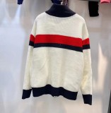 Winter Long Sleeve Striped Knitted Cardigan Sweater