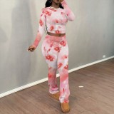 1 Piece Custom Casual Print Long Sleeve Pant Set