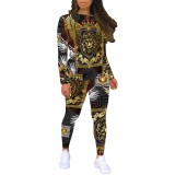 1 Piece Custom Casual Print Long Sleeve Pant Set