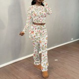 1 Piece Custom Casual Print Long Sleeve Pant Set