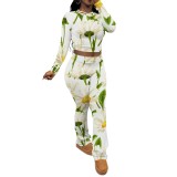 1 Piece Custom Casual Print Long Sleeve Pant Set