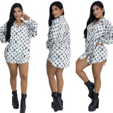 Spring Women's Casual Print Shirts Dress