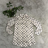 Spring Women's Casual Print Shirts Dress