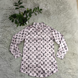 Spring Women's Casual Print Shirts Dress