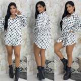 Spring Women's Casual Print Shirts Dress