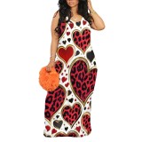 Casual Digital Printing Straps V Neck Maxi Dress