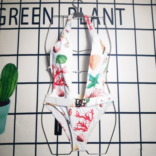 Summer Beach Padded Printed Halter Backless One Piece Sexy Swimwear