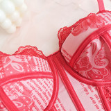 Fashion Floral Lace Front Button Close Fitted Camisole Top
