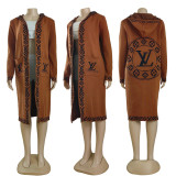 Winter Knitted Hooded Long Cardigan Sweater With Pocket