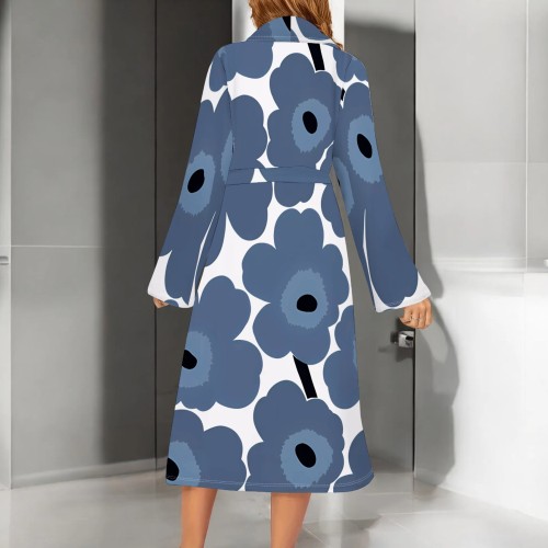 Autumn/winter Flannel Warm Robe with Patch pockets