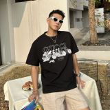 Cotton Round Neck Printed Short Sleeves T-shirt