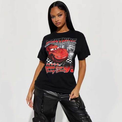 Cotton Round Neck Printed Short Sleeves Graphic T-shirt
