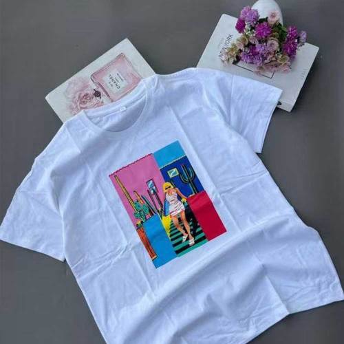 Cotton Round Neck Printed Short Sleeves Graphic T-shirt