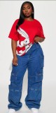 Cotton Round Neck Printed Short Sleeves Graphic T-shirt