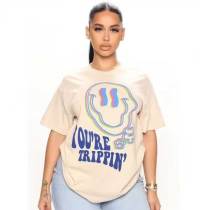 Cotton Round Neck Printed Short Sleeves Graphic T-shirt