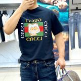 Cotton Round Neck Printed Short Sleeves T-shirt