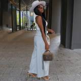 Women Straight Pants Hemp Rope Trousers Pants with Pockets