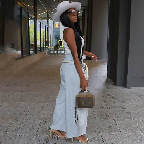 Women Straight Pants Hemp Rope Trousers Pants with Pockets