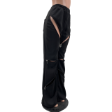 Women Straight Wide Leg Sweatpants Y2k Drawstring Flare Pants