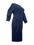 Split Hem Zipper Back Midi Dress
