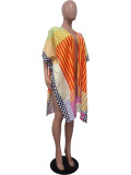 Fashion Digital Positioning Printing Slit Sleeves Kimono