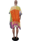 Fashion Digital Positioning Printing Slit Sleeves Kimono