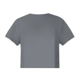 1 Piece Custom Casual Print Letter Crop Top