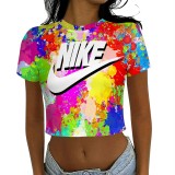 1 Piece Custom Casual Print Letter Crop Top