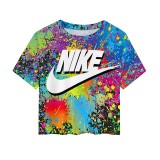 1 Piece Custom Casual Print Letter Crop Top