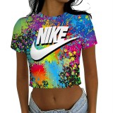 1 Piece Custom Casual Print Letter Crop Top