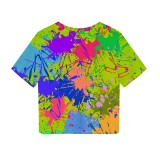 1 Piece Custom Casual Print Letter Crop Top