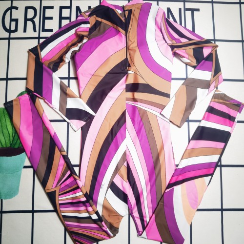 Summer Beach Padded Printed One Piece Long Sleeve Sexy Swimwear