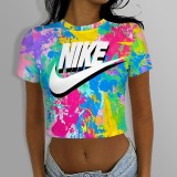 1 Piece Custom Casual Print Letter Crop Top