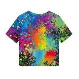 1 Piece Custom Casual Print Letter Crop Top