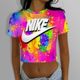 1 Piece Custom Casual Print Letter Crop Top