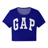 1 Piece Custom Casual Print Letter Crop Top