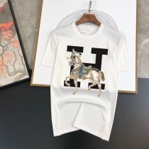 Cotton Round Neck Printed Short Sleeves T-shirt
