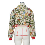 Jacquard Women's Long Sleeve Turndown Collar Short Jacket