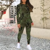 1 Piece Custom Casual Print Long Sleeve Pant Set