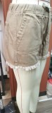 Cut Off Denim Shorts Frayed Distressed Jean Short with Pocket