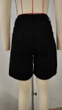 Womens Washed Denim Shorts Long Inseam Stretchy Half Jean
