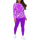 1 Piece Custom Casual Print Long Sleeve Pant Set