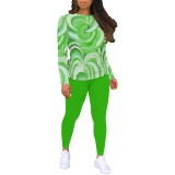 1 Piece Custom Casual Print Long Sleeve Pant Set
