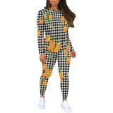 1 Piece Custom Casual Print Long Sleeve Pant Set