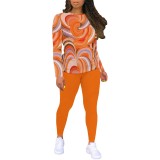 1 Piece Custom Casual Print Long Sleeve Pant Set