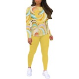 1 Piece Custom Casual Print Long Sleeve Pant Set